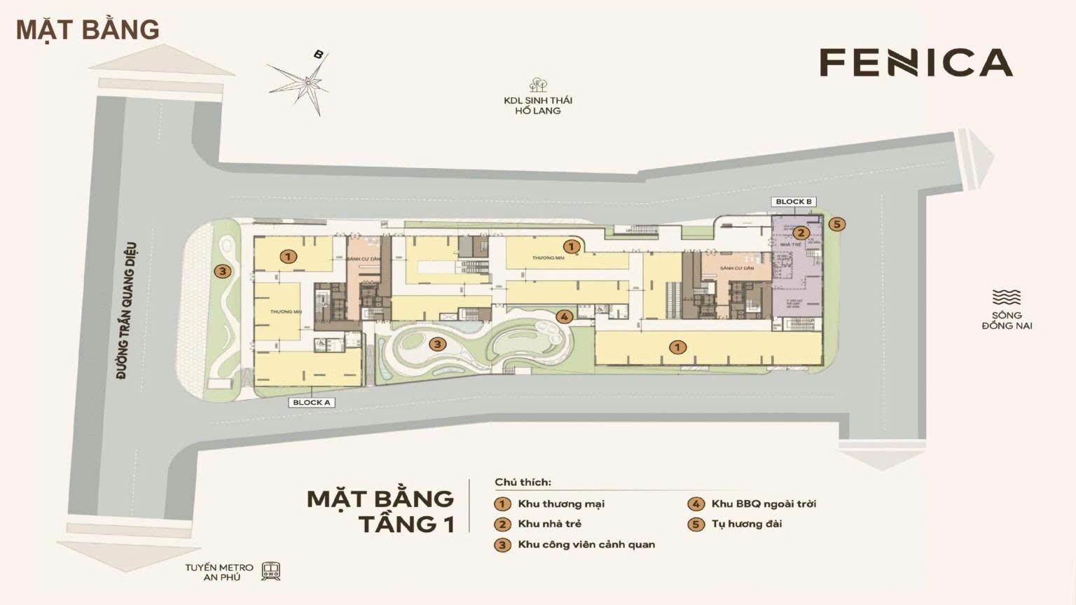 Fenica 11 Mặt bằng tầng 1 Fenica Dĩ An Bình Dương