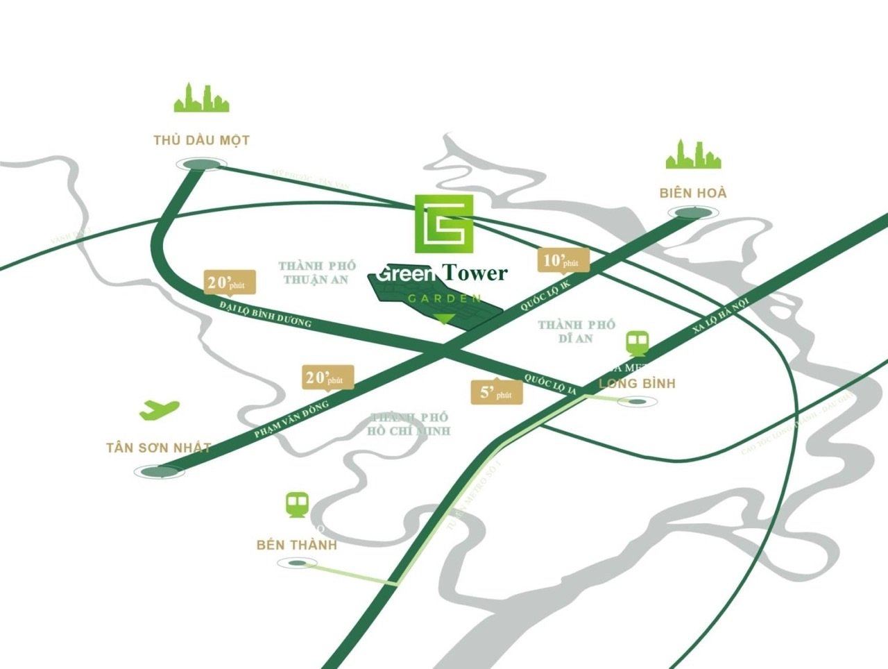 Green Skyline – Biểu Tượng Sống Mới Tại Trung Tâm Dĩ An 2 Vi tri Green Skyline Di An